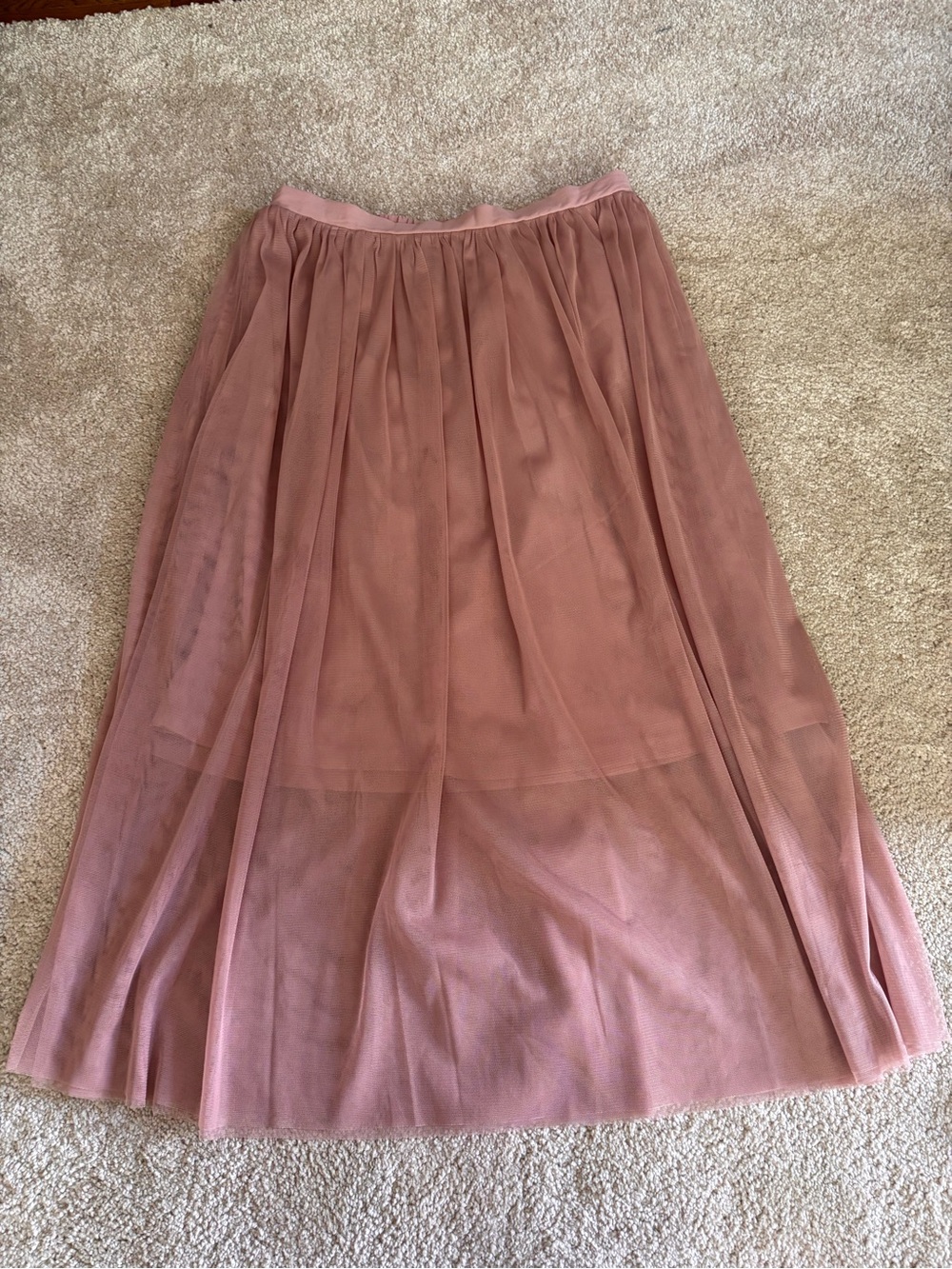Taylor & Sage Dusty Rose Tulle Midi Skirt SizeM Elastic Waist Ballet Cottagecore - Picture 2 of 8